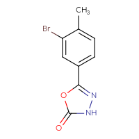 Chemical structure of 5-(3-bromo-4-methylphenyl)-2,3-dihydro-1,3,4-oxadiazol-2-one - CSSB00000187942