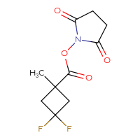 Chemical structure of 2,5-dioxopyrrolidin-1-yl 3,3-difluoro-1-methylcyclobutane-1-carboxylate - CSSB00129250496