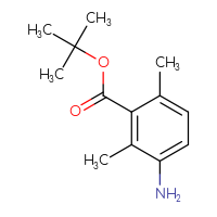 Chemical structure of tert-butyl 3-amino-2,6-dimethylbenzoate - CSSB00025786707