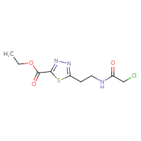 Chemical structure of ethyl 5-[2-(2-chloroacetamido)ethyl]-1,3,4-thiadiazole-2-carboxylate - CSSB21332047530