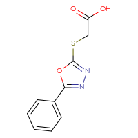 Chemical structure of 2-[(5-phenyl-1,3,4-oxadiazol-2-yl)sulfanyl]acetic acid - CSSB00000179503