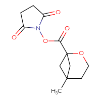Chemical structure of 2,5-dioxopyrrolidin-1-yl 5-methyl-2-oxabicyclo[3.1.1]heptane-1-carboxylate - CSSB20270129136