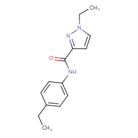 Chemical structure of 1-ethyl-N-(4-ethylphenyl)-1H-pyrazole-3-carboxamide - CSSB00046881536