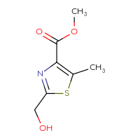 Chemical structure of methyl 2-(hydroxymethyl)-5-methyl-1,3-thiazole-4-carboxylate - CSSB00013315141