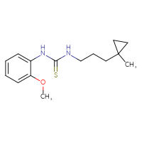 Chemical structure of 1-(2-methoxyphenyl)-3-[3-(1-methylcyclopropyl)propyl]thiourea - CSSB08665020324