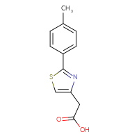Chemical structure of 2-[2-(4-methylphenyl)-1,3-thiazol-4-yl]acetic acid - CSSB00000199025