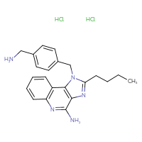 Chemical structure of 1-{[4-(aminomethyl)phenyl]methyl}-2-butyl-1H-imidazo[4,5-c]quinolin-4-amine dihydrochloride - CSSB00160522184