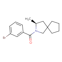Chemical structure of (3S)-2-(3-bromobenzoyl)-3-methyl-2-azaspiro[4.4]nonane - CSSB15115477482