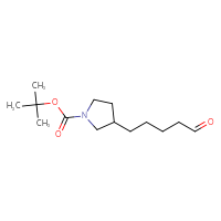 Chemical structure of tert-butyl 3-(5-oxopentyl)pyrrolidine-1-carboxylate - CSSB20519756246