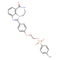 Chemical structure of 2-(4-{9-oxo-1,3,10-triazatricyclo[6.4.1.0⁴,¹³]trideca-2,4,6,8(13)-tetraen-2-yl}phenoxy)ethyl 4-methylbenzene-1-sulfonate - CSSB20620705080