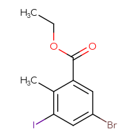 Chemical structure of ethyl 5-bromo-3-iodo-2-methylbenzoate - CSSB00012569204