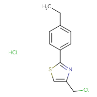 Chemical structure of 4-(chloromethyl)-2-(4-ethylphenyl)-1,3-thiazole hydrochloride - CSSB00000694302