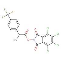 Chemical structure of 4,5,6,7-tetrachloro-1,3-dioxo-2,3-dihydro-1H-isoindol-2-yl 2-[4-(trifluoromethyl)phenyl]propanoate - CSSB20270268737