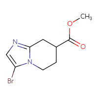 Chemical structure of methyl 3-bromo-5H,6H,7H,8H-imidazo[1,2-a]pyridine-7-carboxylate - CSSB00021421798