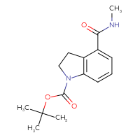Chemical structure of tert-butyl 4-(methylcarbamoyl)-2,3-dihydro-1H-indole-1-carboxylate - CSSB02026253486