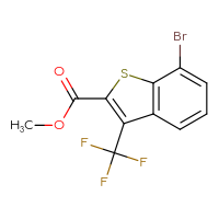 Chemical structure of methyl 7-bromo-3-(trifluoromethyl)-1-benzothiophene-2-carboxylate - CSSB21103240720