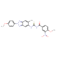 Chemical structure of 1-(4-methoxy-3-nitrobenzoyl)-3-[2-(4-methoxyphenyl)-6-methyl-2H-1,2,3-benzotriazol-5-yl]thiourea - CSSB00121706329