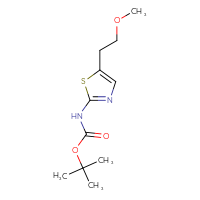 Chemical structure of tert-butyl N-[5-(2-methoxyethyl)-1,3-thiazol-2-yl]carbamate - CSSB00102834965