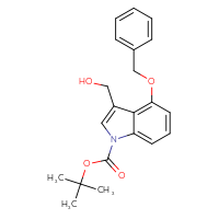 Chemical structure of tert-butyl 4-(benzyloxy)-3-(hydroxymethyl)-1H-indole-1-carboxylate - CSSB00010163190