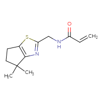 Chemical structure of N-({4,4-dimethyl-4H,5H,6H-cyclopenta[d][1,3]thiazol-2-yl}methyl)prop-2-enamide - CSSB14862178310
