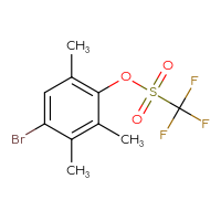 Chemical structure of 4-bromo-2,3,6-trimethylphenyl trifluoromethanesulfonate - CSSB20665643869