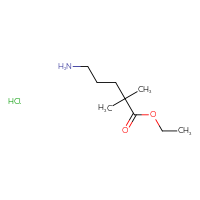 Chemical structure of ethyl 5-amino-2,2-dimethylpentanoate hydrochloride - CSSB20963524516