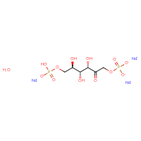 Chemical structure of trisodium hydrate (3S,4R,5R)-6-(hydrogen phosphonatooxy)-3,4,5-trihydroxy-2-oxohexyl phosphate - CSSB00134617136