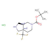 Chemical structure of rac-tert-butyl (3aR,7aR)-7a-(trifluoromethyl)-octahydro-1H-pyrrolo[3,4-c]pyridine-5-carboxylate hydrochloride - CSSB20621780750