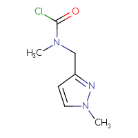 Chemical structure of N-methyl-N-[(1-methyl-1H-pyrazol-3-yl)methyl]carbamoyl chloride - CSSB00102426342