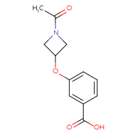 Chemical structure of 3-[(1-acetylazetidin-3-yl)oxy]benzoic acid - CSSB01980038373