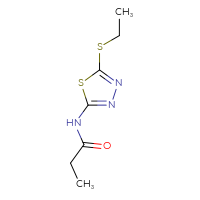 Chemical structure of N-[5-(ethylsulfanyl)-1,3,4-thiadiazol-2-yl]propanamide - CSSB00000001281