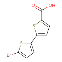 Chemical structure of 5'-bromo-[2,2'-bithiophene]-5-carboxylic acid - CSSB00000699593