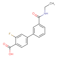 Chemical structure of 3'-(ethylcarbamoyl)-3-fluoro-[1,1'-biphenyl]-4-carboxylic acid - CSSB00150701081