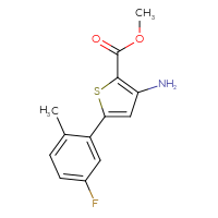 Chemical structure of methyl 3-amino-5-(5-fluoro-2-methylphenyl)thiophene-2-carboxylate - CSSB00008060680