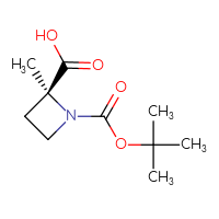 Chemical structure of (2S)-1-[(tert-butoxy)carbonyl]-2-methylazetidine-2-carboxylic acid - CSSB00016227261