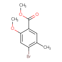 Chemical structure of methyl 4-bromo-2-methoxy-5-methylbenzoate - CSSB00010764383