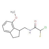 Chemical structure of 2-chloro-2-fluoro-N-[(7-methoxy-2,3-dihydro-1H-inden-1-yl)methyl]acetamide - CSSB21332068907