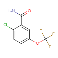Chemical structure of 2-chloro-5-(trifluoromethoxy)benzamide - CSSB00010147925