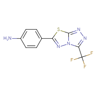 Chemical structure of 4-[3-(trifluoromethyl)-[1,2,4]triazolo[3,4-b][1,3,4]thiadiazol-6-yl]aniline - CSSB00051210070