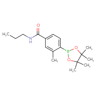 Chemical structure of 3-methyl-N-propyl-4-(4,4,5,5-tetramethyl-1,3,2-dioxaborolan-2-yl)benzamide - CSSB00010769736