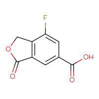 Chemical structure of 7-fluoro-3-oxo-1,3-dihydro-2-benzofuran-5-carboxylic acid - CSSB03551902641
