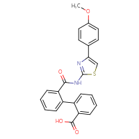 Chemical structure of 2'-{[4-(4-methoxyphenyl)-1,3-thiazol-2-yl]carbamoyl}-[1,1'-biphenyl]-2-carboxylic acid - CSSB00026726967