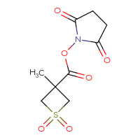 Chemical structure of 2,5-dioxopyrrolidin-1-yl 3-methyl-1,1-dioxo-1λ⁶-thietane-3-carboxylate - CSSB00130614034