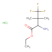 Chemical structure of ethyl 2-amino-4,4,4-trifluoro-3,3-dimethylbutanoate hydrochloride - CSSB14948179088