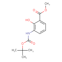 Chemical structure of methyl 3-{[(tert-butoxy)carbonyl]amino}-2-hydroxybenzoate - CSSB00161001431