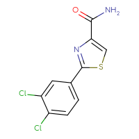 Chemical structure of 2-(3,4-dichlorophenyl)-1,3-thiazole-4-carboxamide - CSSB00087650923
