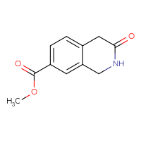 Chemical structure of methyl 3-oxo-1,2,3,4-tetrahydroisoquinoline-7-carboxylate - CSSB00011005582