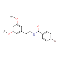 Chemical structure of 4-bromo-N-[2-(3,5-dimethoxyphenyl)ethyl]benzamide - CSSB02122313352