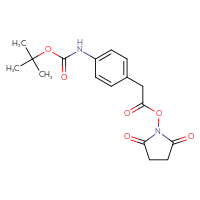 Chemical structure of 2,5-dioxopyrrolidin-1-yl 2-(4-{[(tert-butoxy)carbonyl]amino}phenyl)acetate - CSSB20270649220