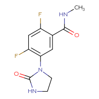 Chemical structure of 2,4-difluoro-N-methyl-5-(2-oxoimidazolidin-1-yl)benzamide - CSSB02283619005